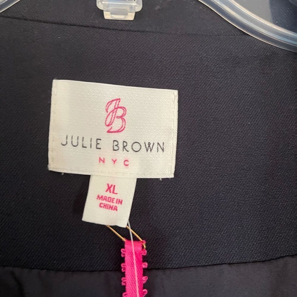 NWT Julie Brown NYC navy blazer jacket with ruffle at wrist, size XL - Picture 5 of 14